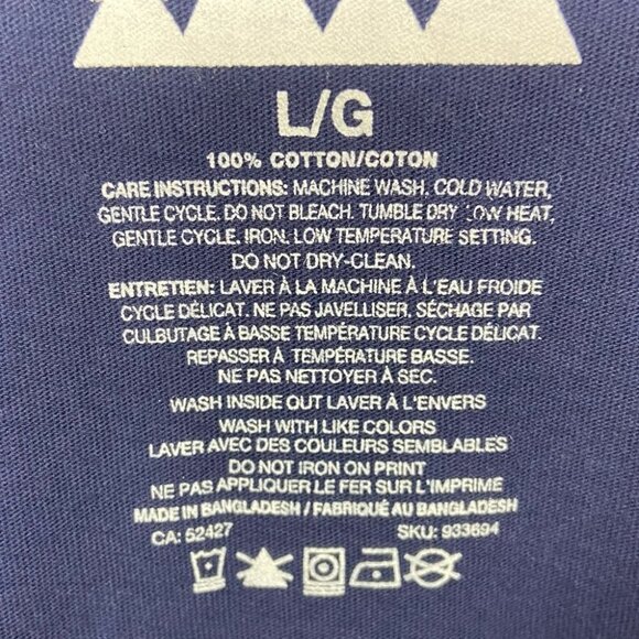 Santa Christmas Blue Short Sleeve Tee Cotton Mens Size Large T-Shirt Novelty L - Picture 3 of 8